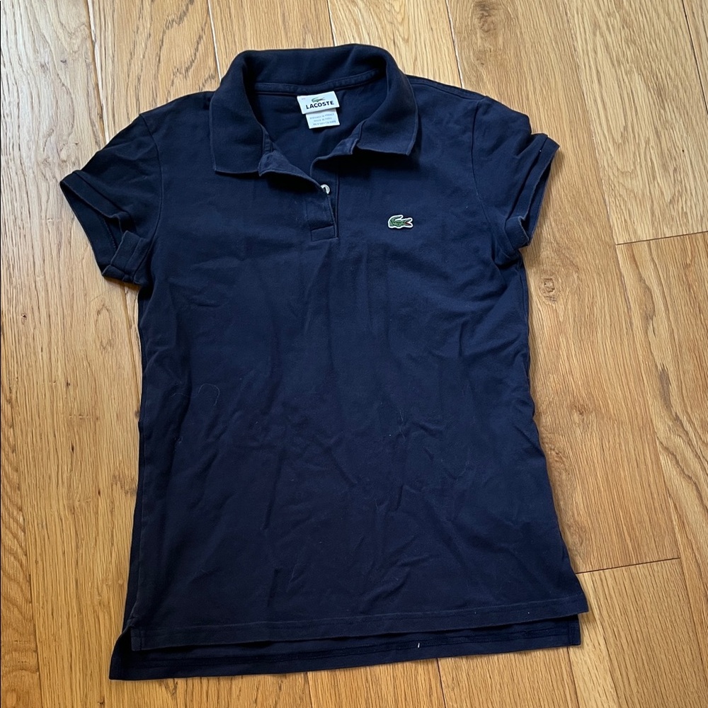Lacoste Women's Navy Short-Sleeve Polo